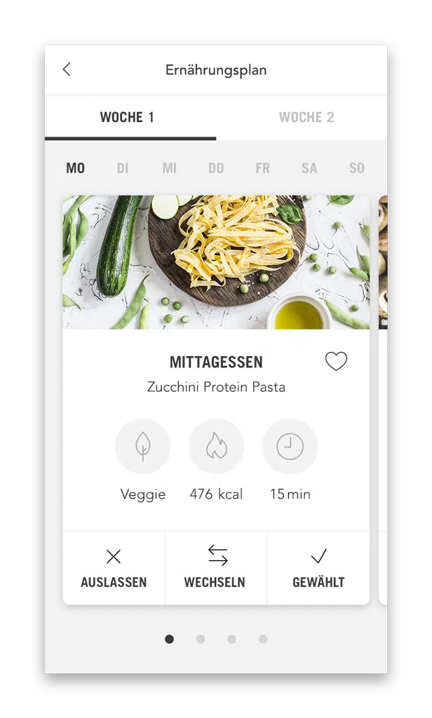 Körperformen Ernährungs-App Screenshot mit 10.000+ Rezepten